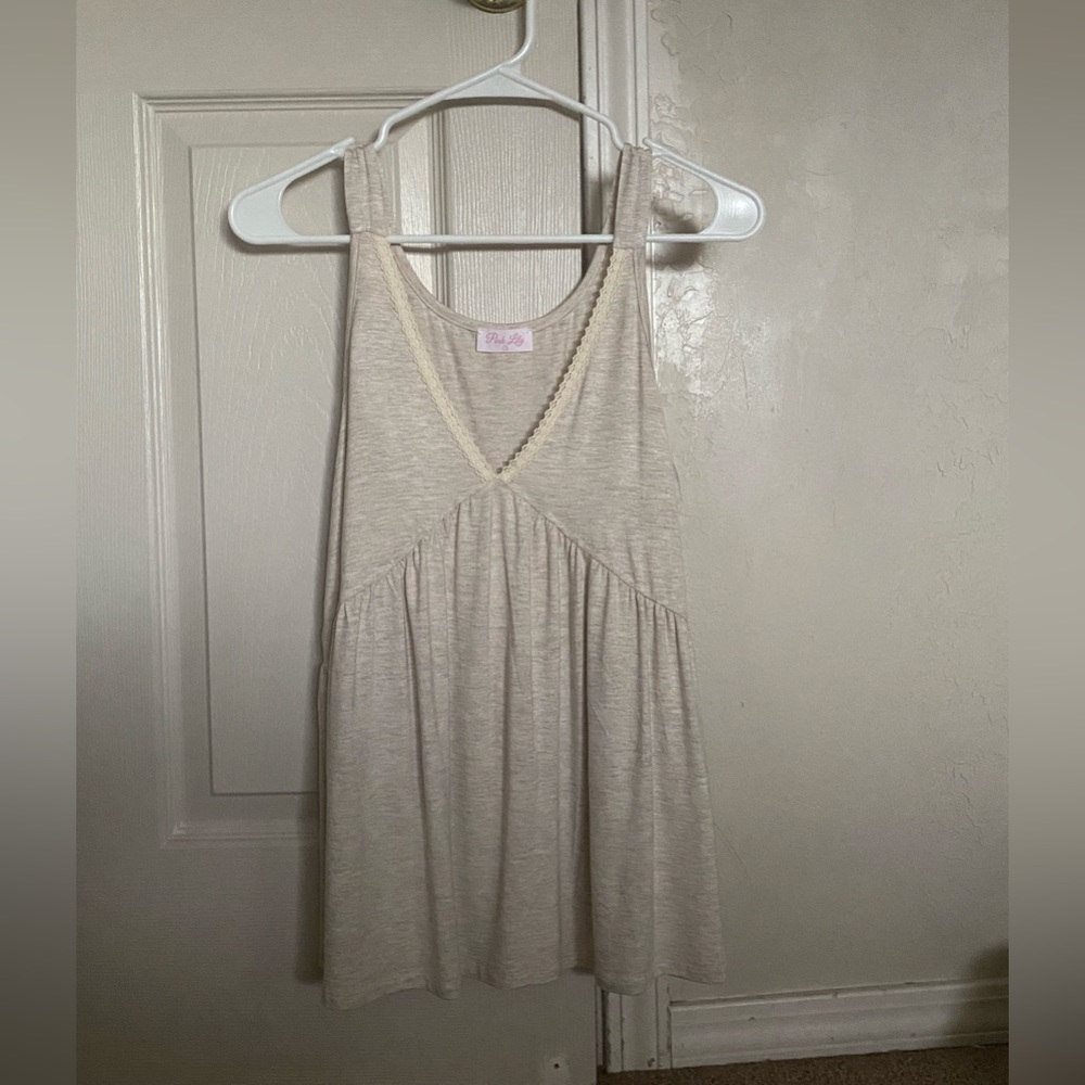 Cream babydoll tank